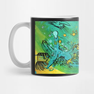 Line monster drawing colorful Mug